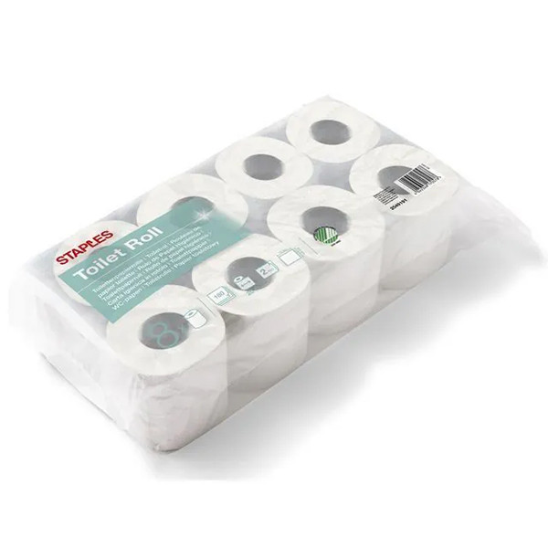 123schoon Staples Toiletpapier 2-laags 180 vellen 8 rollen  SST00019 - 1