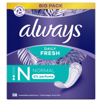 Always Daily Fresh 0% Parfum Inlegkruisjes Normal (58 stuks)  SAL01040