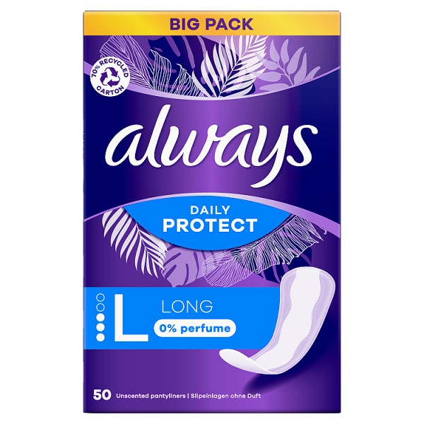 Always Daily Protect 0% Parfum Long Big Pack (50 stuks)  SAL01052 - 1