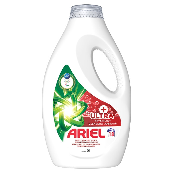 Ariel +Ultra Vlekverwijderaar Vloeibaar Wasmiddel  810 ml  (18 Wasbeurten)  SAR05348 - 1