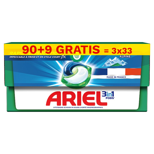 Ariel 3 In 1 Pods Alpine (90+9 gratis wasbeurten)  SAR05406 - 1