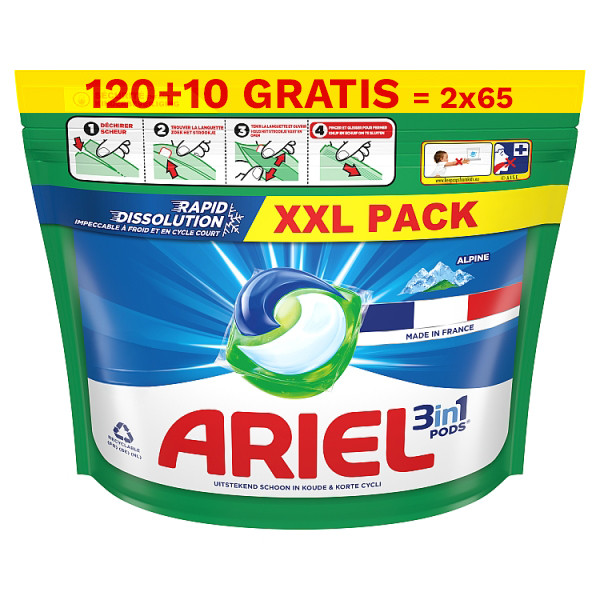 Ariel Aanbieding: Ariel 3in1 pods Alpine (120+10 gratis wasbeurten)  SAR05405 - 1