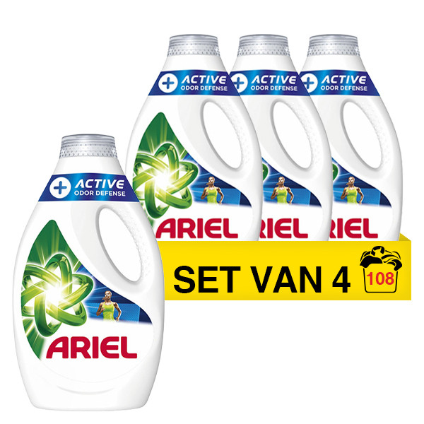 Ariel Aanbieding: Ariel vloeibaar wasmiddel + Active geurbestrijding 1,215 liter (4 flessen - 108 wasbeurten)  SAR05157 - 1