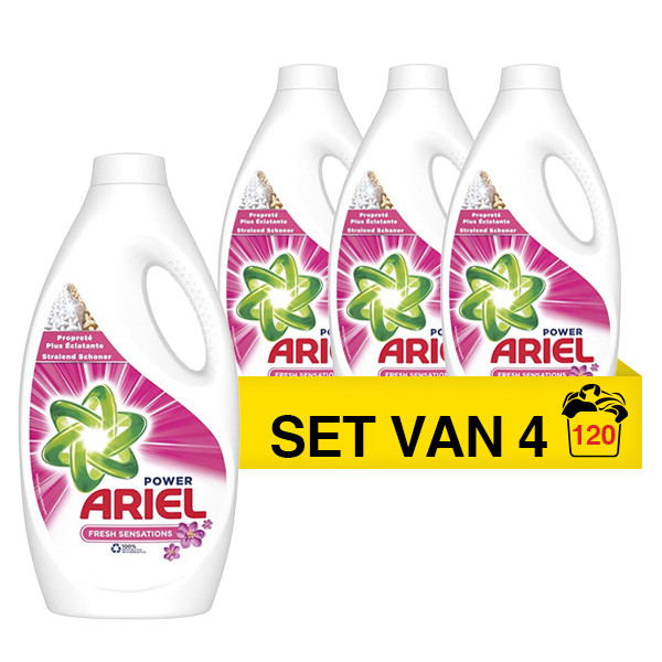 auditie Monica toelage Aanbieding: Ariel vloeibaar wasmiddel Fresh Sensations Pink 1,5L (4 flessen  - 120 wasbeurten) Ariel 123schoon.nl