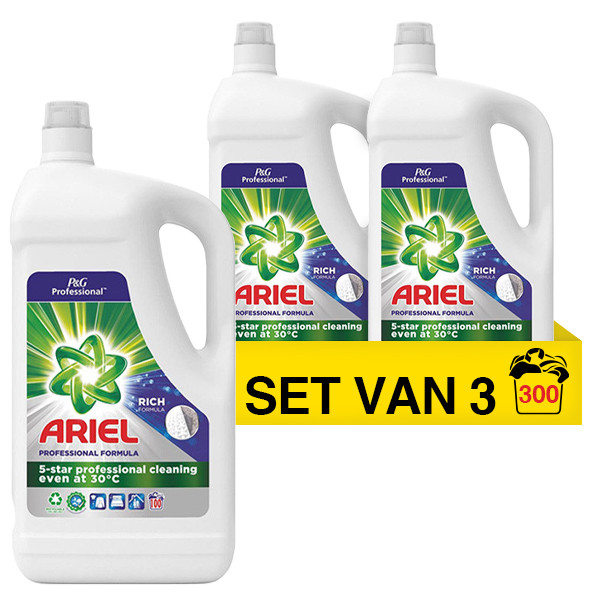 Ariel Aanbieding: Ariel wasmiddel vloeibaar Professional Regular 5 liter (3 flessen - 300 wasbeurten)  SAR05087 - 1