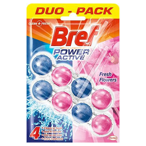 Bref Toiletblok Power Activ Pink Flowers (2 x 50 gram)  SBR00088 - 1