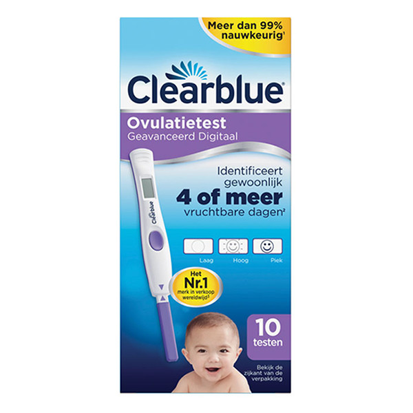 Clear Blue Ovulatietest Geavanceerd Digitaal (1 houder en 10 testen)  SCL00014 - 1