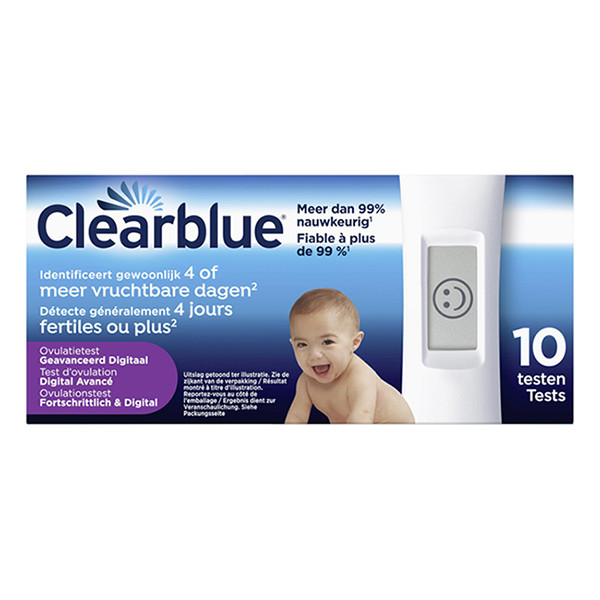 Clear Blue Ovulatietest Geavanceerd Digitaal (1 houder en 10 testen)  SCL00016 - 1