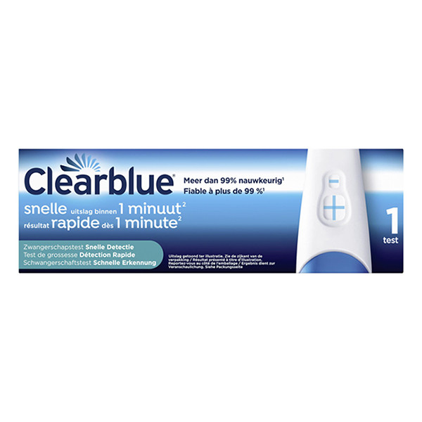 Clear Blue Zwangerschapstest Snelle Detectie (1 stuk)  SCL00018 - 1