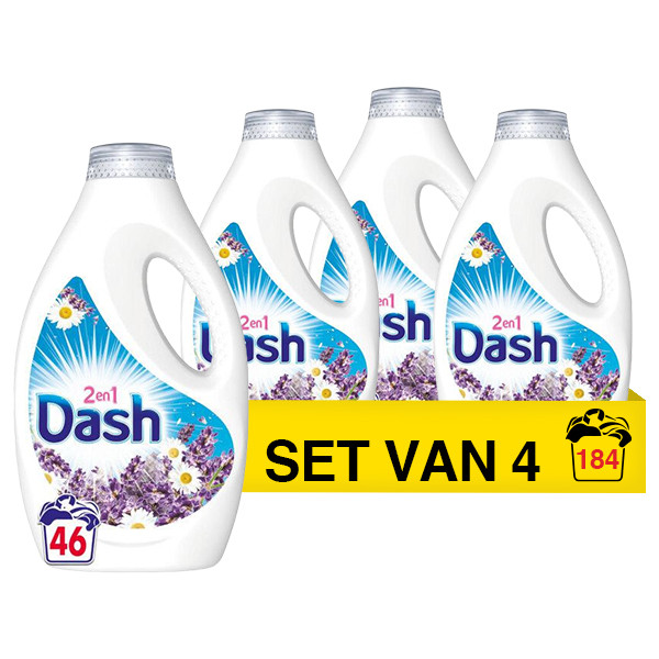 Dash Aanbieding: Dash 2-in-1 Lavender & Chamomille vloeibaar wasmiddel 2,3 liter (4 flessen - 184 wasbeurten)  SDA05080 - 1