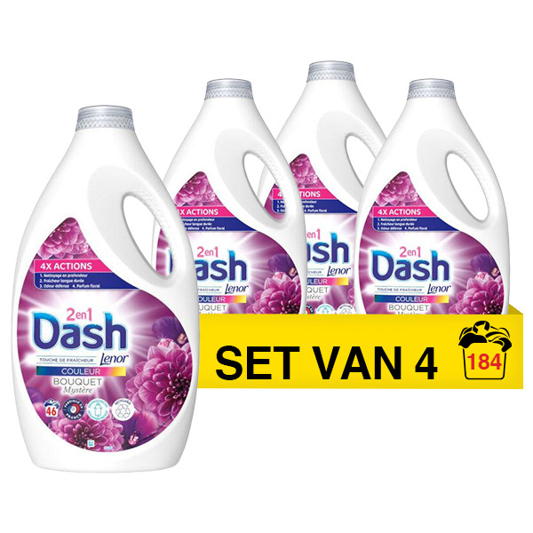 Dash Aanbieding: Dash 2-in-1 vloeibaar wasmiddel Color Mystery Bouquet 2,3 liter (4 flessen - 184 wasbeurten)  SDA05078 - 1