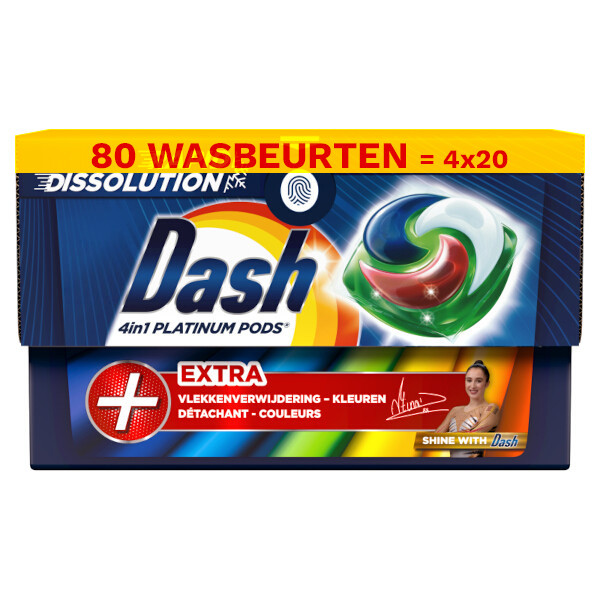 Dash Aanbieding: Dash All-in-1 Platinum pods Color (4 dozen - 80  wasbeurten)  SDA05063 - 1