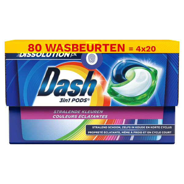 Dash Aanbieding: Dash All-in-1  Regular pods gekleurde was (4 dozen - 80  wasbeurten)  SDA05059 - 1