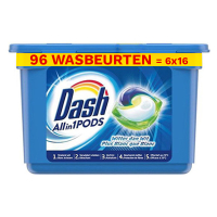 Dash Aanbieding: Dash All-in-1 pods Witter dan wit (6 dozen - 96 wasbeurten)  SDA05014