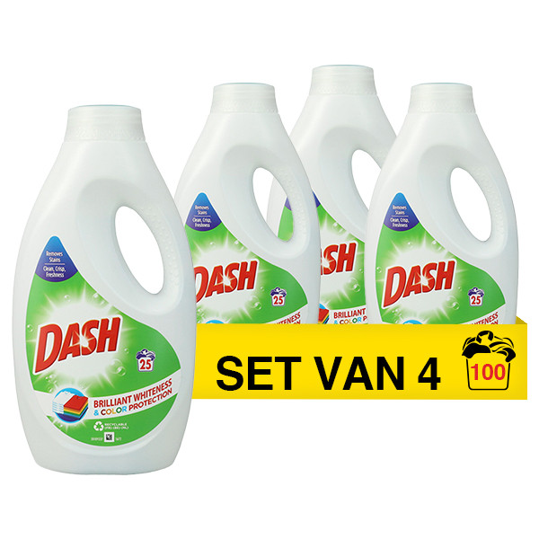 Dash Aanbieding: Dash vloeibaar wasmiddel Briljant Whitening & Color Protection 875 ml (4 flessen - 100 wasbeurten)  SDA05083 - 1