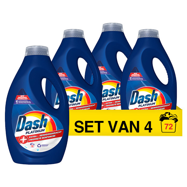 Dash Aanbieding: Dash vloeibaar wasmiddel Platinum met extra reinigingskracht (4 flessen - 72 wasbeurten)  SDA05055 - 1