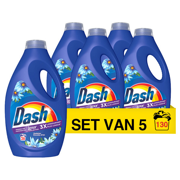 Dash Aanbieding: Dash vloeibaar wasmiddel Zeebries Lenor La Collection (5 flessen - 130 wasbeurten)  SDA05065 - 1