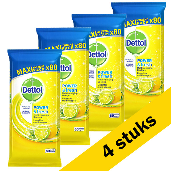 Dettol Aanbieding: Dettol Hygiënische Doekjes Citroen (4 x 80 stuks)  SDE00049 - 1