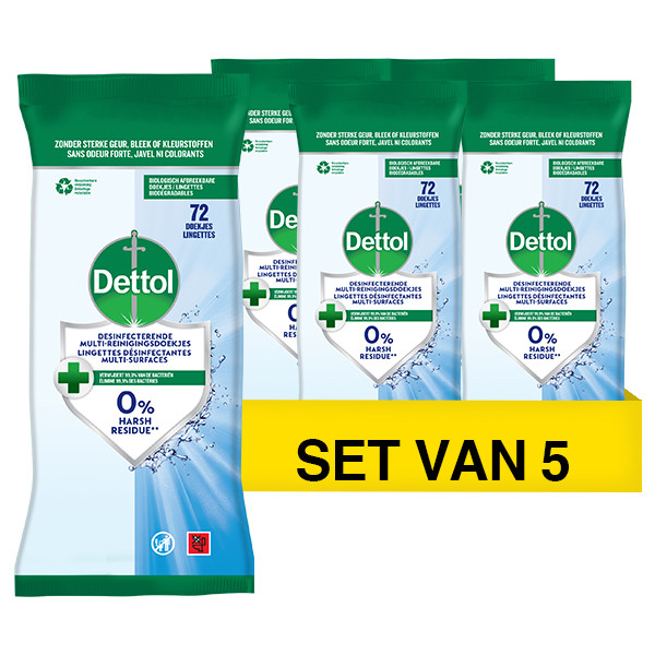 Dettol Aanbieding: Dettol Schoonmaakdoekjes Cleanser (5 verpakkingen - 360 doekjes)  SDE01136 - 1