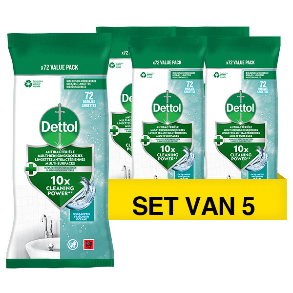 Dettol Aanbieding: Dettol Schoonmaakdoekjes Ocean (5 vepakkingen - 360 doekjes)  SDE01140 - 1