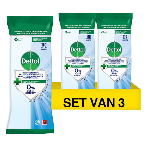 Dettol Aanbieding: Dettol Wipes Cleanser (3 verpakkingen - 330 doekjes)  SDE01142 - 1