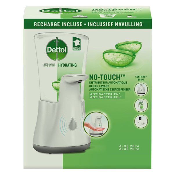 Dettol No-Touch Zeepdispenser Zilver Aloe Vera + Navulling (250 ml)  SDE01091 - 1