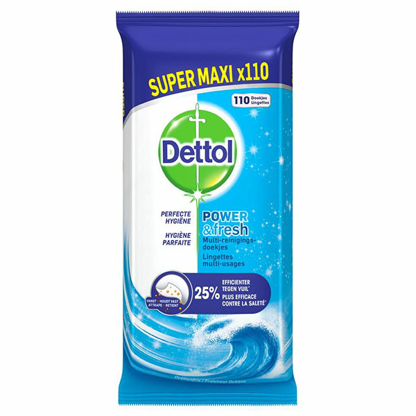 Dettol Power & Fresh Reinigingsdoekjes Oceaan (110 doekjes)  SDE01069 - 1