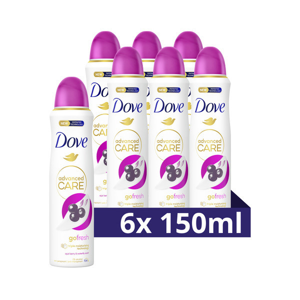 Dove Aanbieding: Dove deodorant Go Fresh Acai Berry & Waterlily (6x 150 ml)  SDO00349 - 1