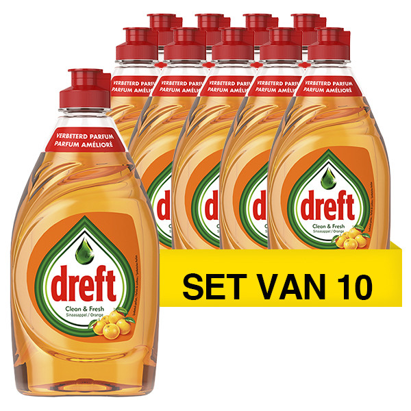 Dreft Aanbieding: Dreft Afwasmiddel Orange (10 flessen - 340 ml)  SDR06193 - 1