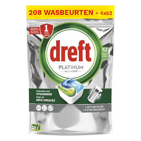 Dreft Aanbieding: Dreft All-in-One Platinum Vaatwastabletten Regular (208 vaatwasbeurten)  SDR05153 - 1