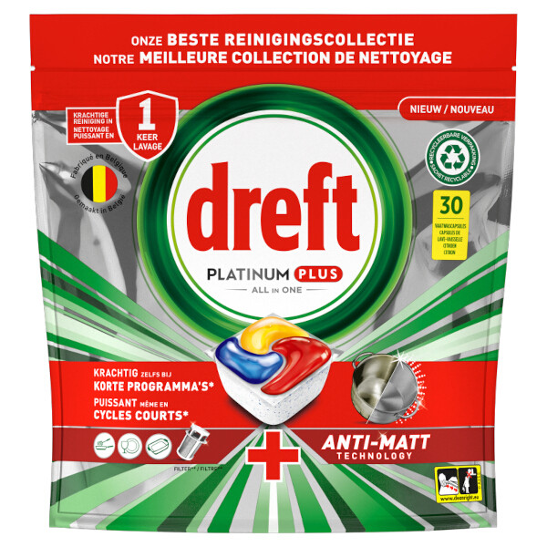 Dreft All-in-One Platinum Plus Vaatwastabletten Lemon (30 vaatwasbeurten)  SDR06285 - 1