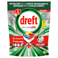 Dreft All-in-One Platinum Plus Vaatwastabletten Lemon (33 vaatwasbeurten)  SDR06261