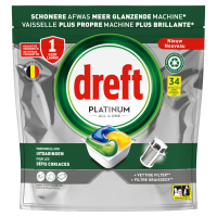 Dreft All-in-One Platinum Vaatwastabletten Citroen (34 vaatwasbeurten)  SDR06279