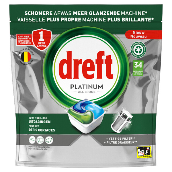 Dreft All-in-One Platinum Vaatwastabletten Original (34 vaatwasbeurten)  SDR06277 - 1