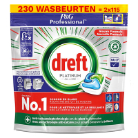 Dreft Professional Aanbieding: Dreft Professional All-in-One Platinum vaatwastabletten Regular (2 zakken - 230 vaatwasbeurten)  SDR06320