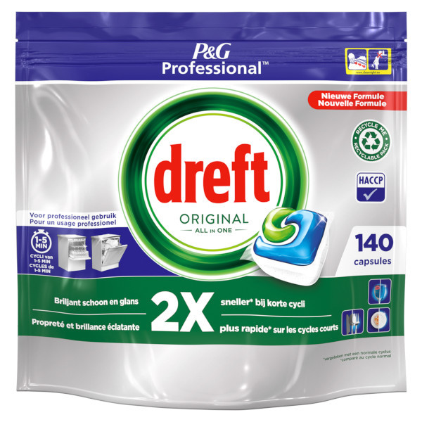 Dreft Professional  All-In-One Original Vaatwastabletten Regular (140 vaatwasbeurten)  SDR06284 - 1