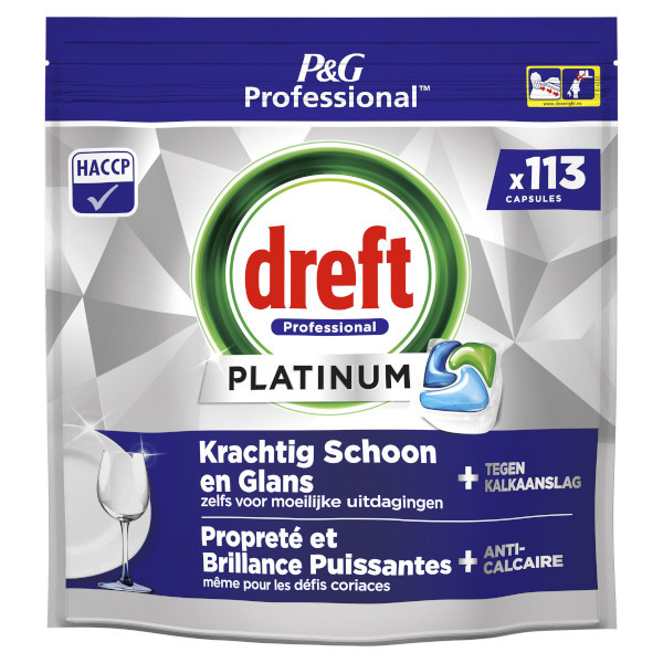 Dreft Professional All-In-One Platinum Vaatwastabletten Regular (113 vaatwasbeurten)  SDR06269 - 1