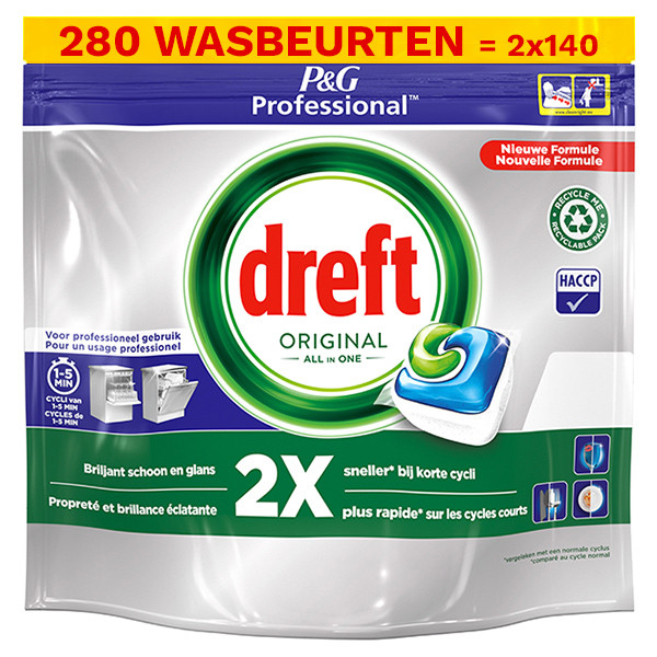 Dreft Professional Original All-in-One vaatwastabletten Regular (280 vaatwasbeurten)  SDR06290 - 1