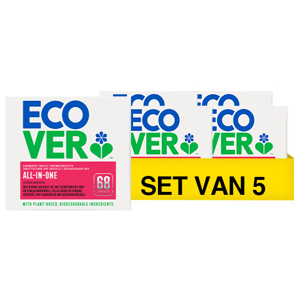 Ecover Aanbieding: Ecover All-In-One Vaatwastabletten (5 stuks - 340 vaatwasbeurten)  SEC02051 - 1