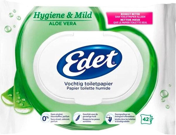 Edet vochtig toiletpapier Aloë Vera (42 doekjes)  SED00009 - 1