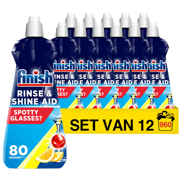 Finish Aanbieding: Finish Glansspoelmiddel Lemon (12 flessen - 400 ml)  SFI01062 - 1