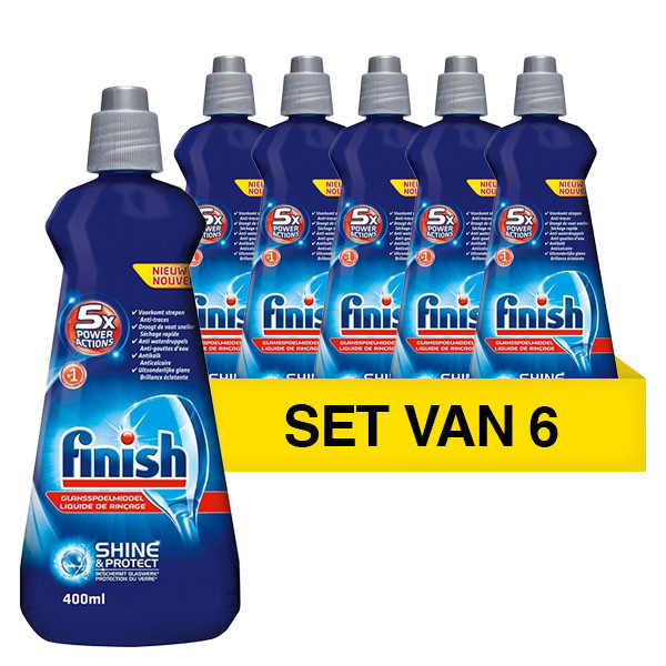 Finish Aanbieding: Finish Glansspoelmiddel Regular (6 flessen - 400 ml)  SFI01006 - 1