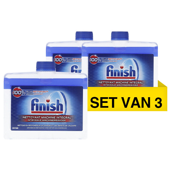 Finish Aanbieding: Finish Machinereiniger Regular (3 flessen - 250 ml)  SFI01057 - 1