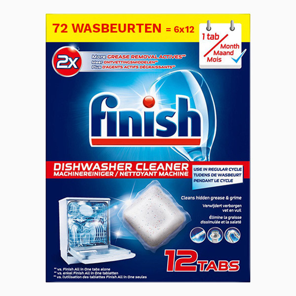 Finish Aanbieding: Finish Machinereiniger Tabletten (6 dozen - 72 stuks)  SFI00078 - 1