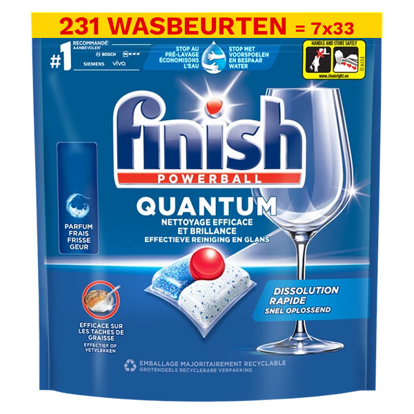 Finish Aanbieding: Finish Quantum All-in-1 vaatwastabletten Regular (231 vaatwastabletten)  SFI01078 - 1