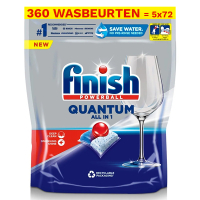 Finish Aanbieding: Finish Quantum All-in-1 vaatwastabletten Regular (5 zakken - 360 vaatwastabletten)  SFI01086