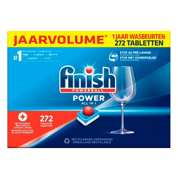 Finish Jaarvolume: Finish Power All-in-1 Vaatwastabletten Regular (272 vaatwasbeurten)  SFI01025 - 1