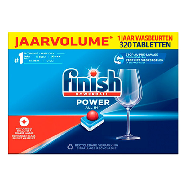 Finish Jaarvolume: Finish Power All-in-1 Vaatwastabletten Regular (320 vaatwasbeurten)  SFI01018 - 1