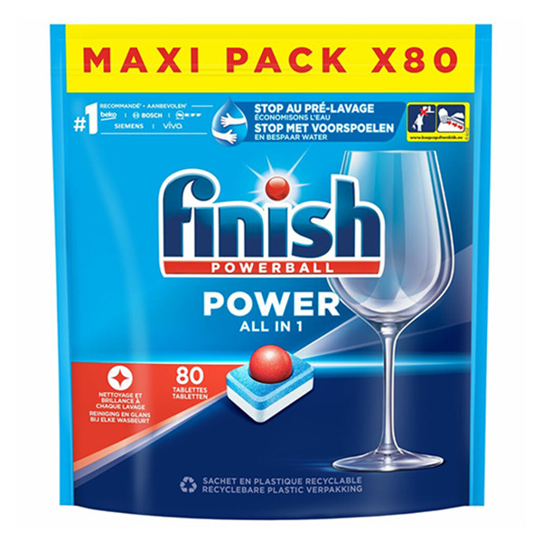 Finish Power All-In-1 Vaatwastabletten Regular (80 vaatwasbeurten)  SFI01014 - 1