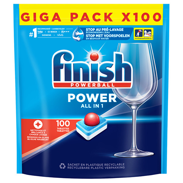 Finish Powerball All-In-1 Vaatwastabletten Regular (100 stuks)  SFI00008 - 1